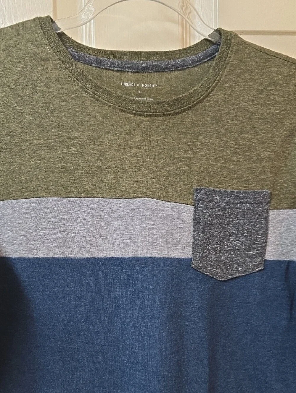 Threads 4 Thought | Long-Sleeve | Shirt | Olive, Navy & Gray | Sz 14